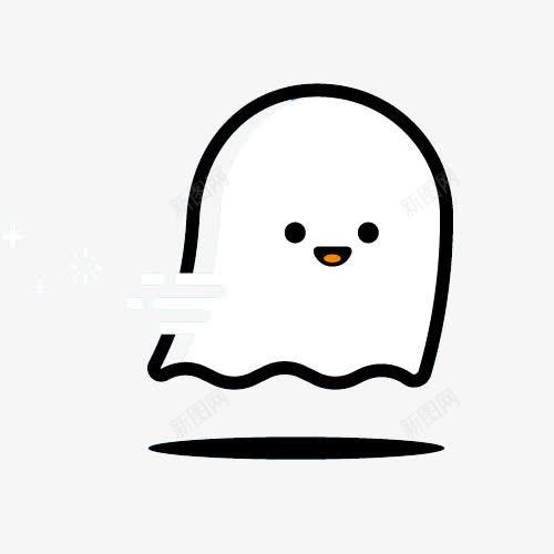 可爱的线条幽灵png免抠素材_88icon https://88icon.com 可爱 幽灵 简约 黑色线条
