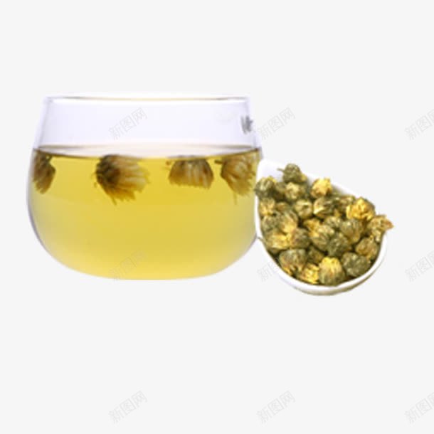菊花茶psd免抠素材_88icon https://88icon.com 中药 医疗保健 茶