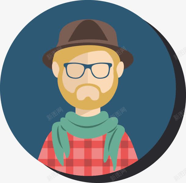 牛仔风格老爷爷矢量图ai免抠素材_88icon https://88icon.com 扁平化人物 职业 矢量图
