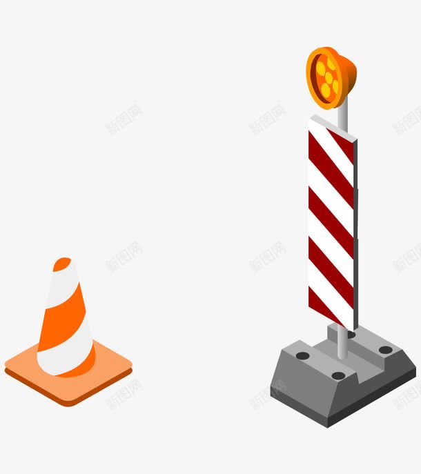 卡通交通工具雪糕筒警告灯png免抠素材_88icon https://88icon.com 卡通的警告灯 手绘的警告灯 矢量的交通工具 矢量的雪糕筒