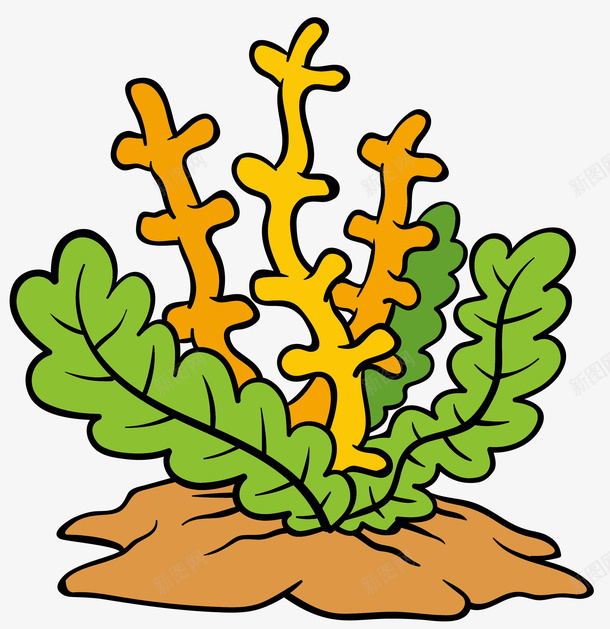 绿色卡通海草矢量图eps免抠素材_88icon https://88icon.com 卡通海草 卡通风格 植物 海草 矢量海草 绿色风格 矢量图