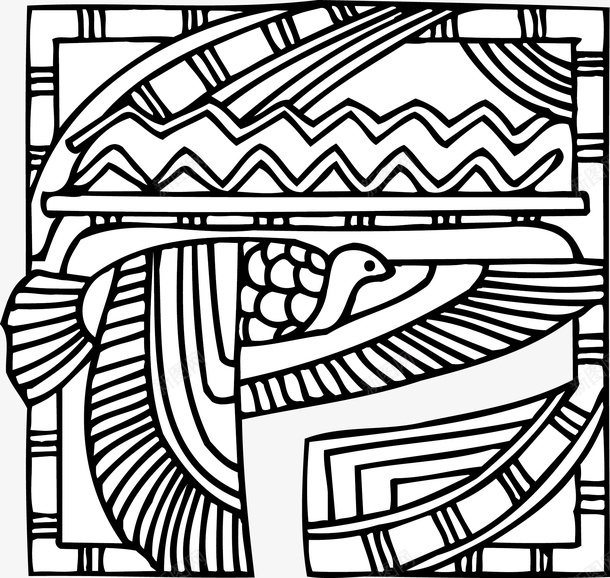 埃及神像水鸟矢量图eps免抠素材_88icon https://88icon.com 埃及 埃及图腾人像 复古 矢量图 线条