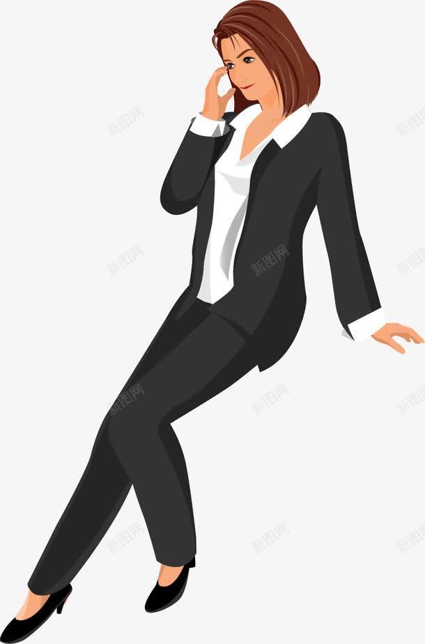 手绘商务女子矢量图ai免抠素材_88icon https://88icon.com 商务女子 手绘 白领 矢量图