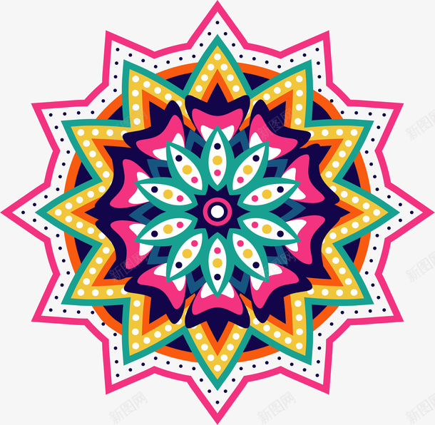 锯齿彩色宗教花纹矢量图ai免抠素材_88icon https://88icon.com 佛教 佛教花纹 宗教 宗教花纹 矢量png 锯齿花纹 矢量图