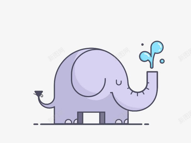 喷水的小象png免抠素材_88icon https://88icon.com 卡通 小象 手绘 手绘插画 插画