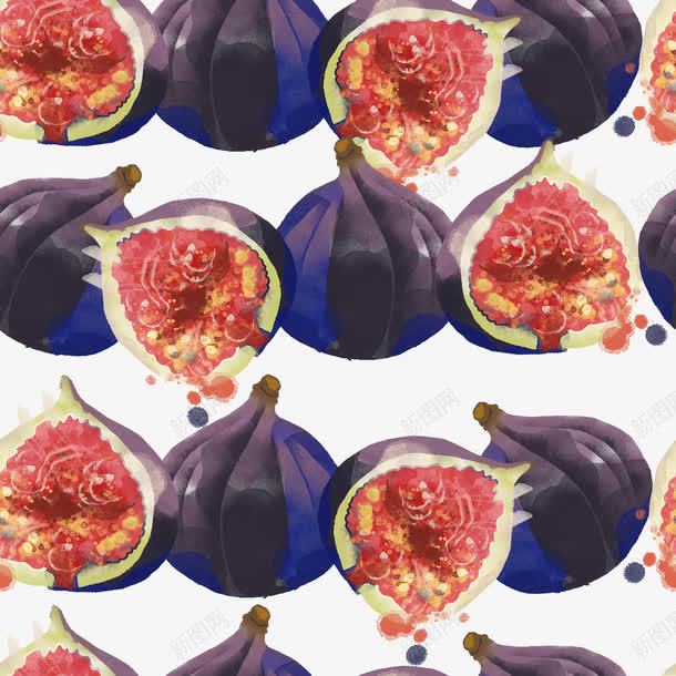 水彩无花果底纹png免抠素材_88icon https://88icon.com 小清新底纹 手绘水果 水果底纹 紫色无花果