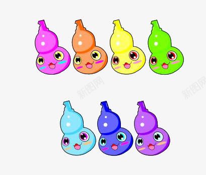 彩色葫芦png免抠素材_88icon https://88icon.com 卡通 彩色 葫芦