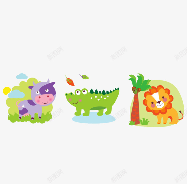 萌画风可爱动物背景png免抠素材_88icon https://88icon.com 动物 背景 萌 装饰