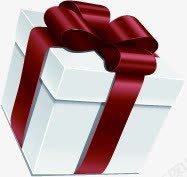 白色包装盒暗红色蝴蝶结png免抠素材_88icon https://88icon.com 包装盒 暗红色 白色 蝴蝶结