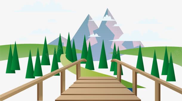 林间的木板桥png免抠素材_88icon https://88icon.com 春游 木板桥 爬山 郊外