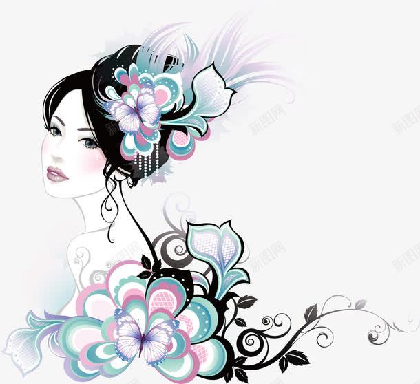 卡通花美人人物淘宝女png免抠素材_88icon https://88icon.com 卡通花美人人物淘宝女人