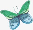 蓝绿色彩色蝴蝶装饰png免抠素材_88icon https://88icon.com 彩色 蓝绿色 蝴蝶 装饰