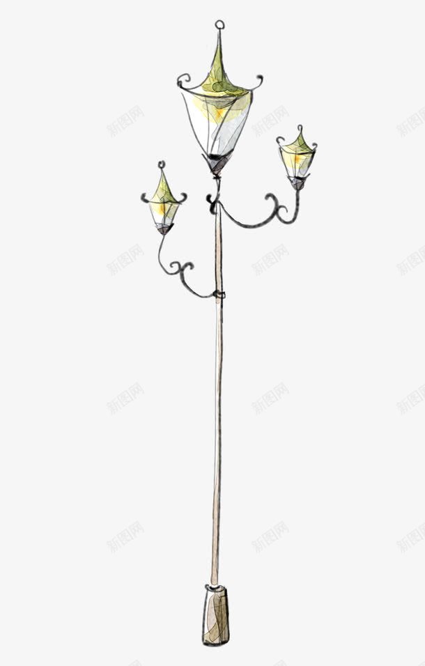 黄色简约线条路灯装饰图案png免抠素材_88icon https://88icon.com 简约 线条 装饰图案 路灯