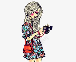 插画美女png免抠素材_88icon https://88icon.com 插画 照相机 美女