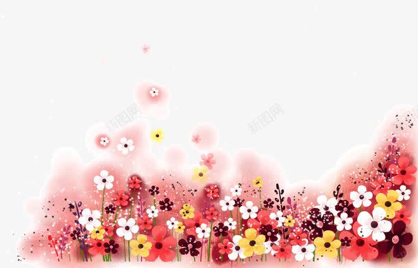 红色的花朵底纹png免抠素材_88icon https://88icon.com 底纹 红色 花朵