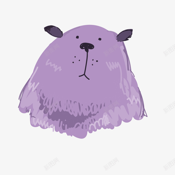 紫色动物可爱卡通矢量图ai免抠素材_88icon https://88icon.com 动物 卡通 小狗 手绘 简单 紫色 黑色耳朵 矢量图