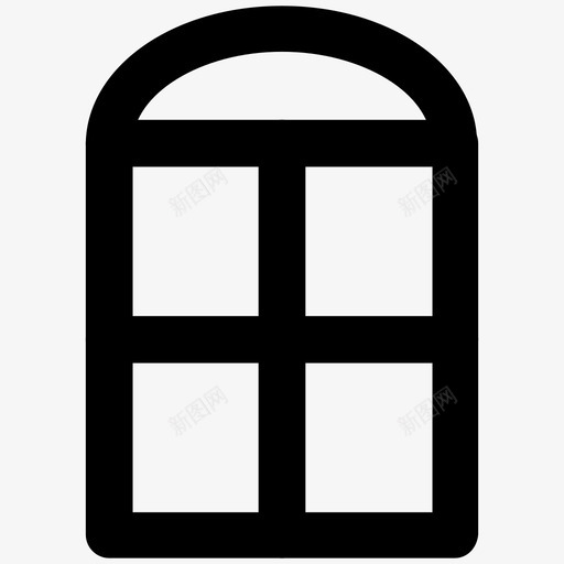窗户建筑和家具加粗线条图标svg_88icon https://88icon.com 建筑和家具加粗线条图标 窗户