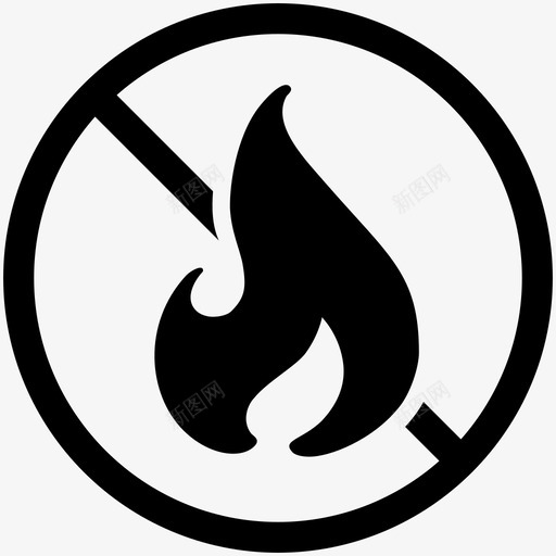 禁火明火规矩图标svg_88icon https://88icon.com 不准点火 岛规 明火 禁火 规矩
