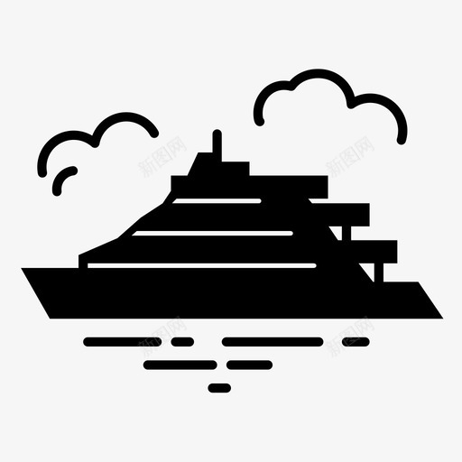 游艇船游船图标svg_88icon https://88icon.com 夏天 旅行 游船 游艇 船
