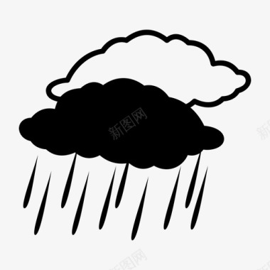 大雨多云下雨图标图标icon 大雨多云下雨图标图标
