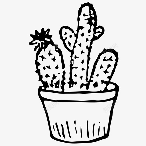 仙人掌仙人掌壶手工绘制图标svg_88icon https://88icon.com 仙人掌 仙人掌壶 手工绘制 植物