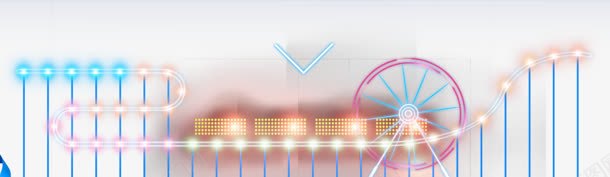 手绘光效摩天轮透明png免抠素材_88icon https://88icon.com 摩天 透明