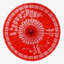 古伞png免抠素材_88icon https://88icon.com 古伞 红色 纹饰