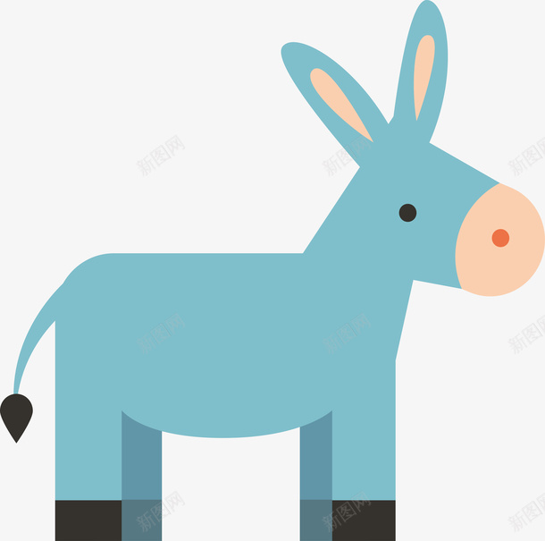 卡通小毛驴矢量图ai免抠素材_88icon https://88icon.com 动物 卡通 小毛驴 矢量素材 矢量图