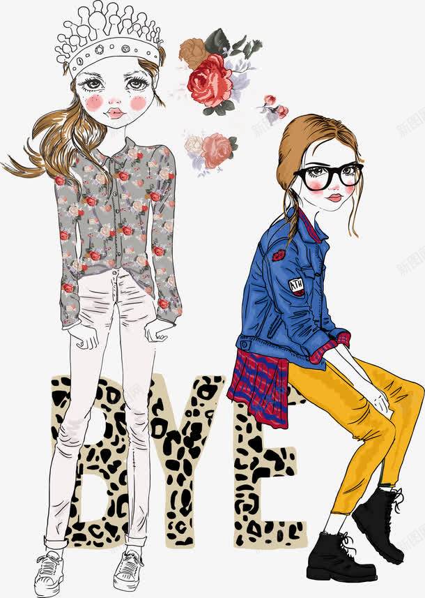 时尚手绘女人专题矢量图ai免抠素材_88icon https://88icon.com 时尚手绘女人专题 矢量图