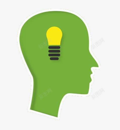 脑袋灵光一线png免抠素材_88icon https://88icon.com 卡通 绿色 脑袋