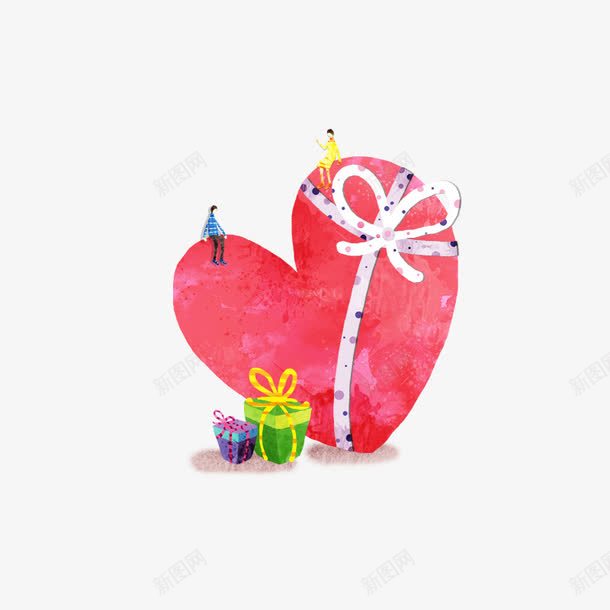 红色现代图形装饰png免抠素材_88icon https://88icon.com 图纹 扁平 爱心 爱情 背景图案 装饰图案 装饰花纹