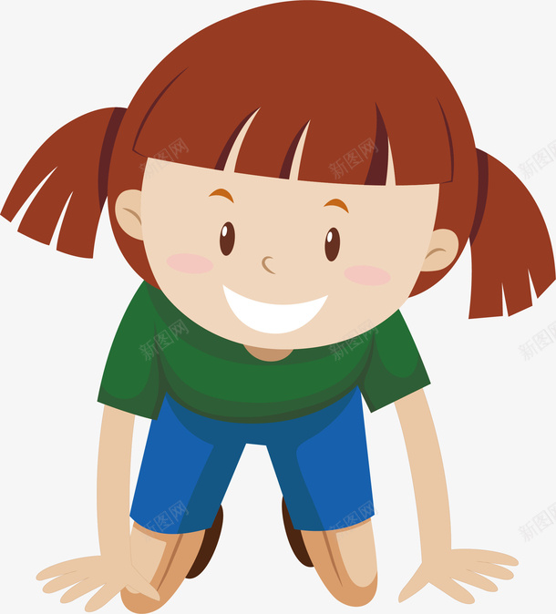 微笑的小女孩矢量图ai免抠素材_88icon https://88icon.com 小女孩 微笑 手绘 矢量图