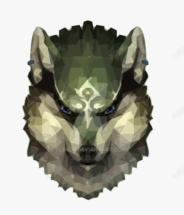 晶格化狼头png免抠素材_88icon https://88icon.com PNG图片 PNG图片素材 PNG素材 PNG素材免费下载 晶格化 狼