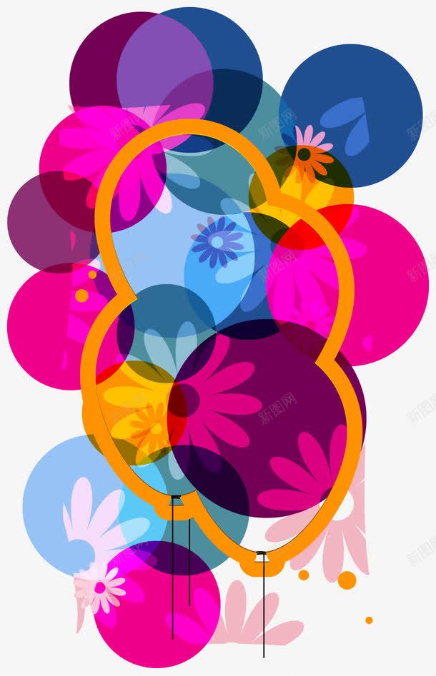 立体抽象彩色背景png免抠素材_88icon https://88icon.com 卡通 彩色 花卉