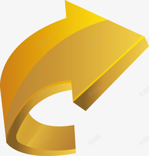 金色立体转弯箭头矢量图ai免抠素材_88icon https://88icon.com 分叉路 矢量png 矢量图 立体 立体效果 箭头 转弯箭头 金色箭头