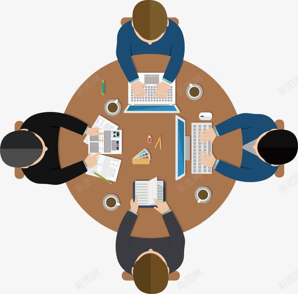 四人圆桌会议矢量图eps免抠素材_88icon https://88icon.com 商务 商务会议 四人会议 圆桌会议 矢量素材 矢量图