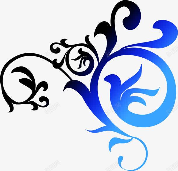 蓝色古代花纹图案png免抠素材_88icon https://88icon.com 古代 图案 花纹 蓝色