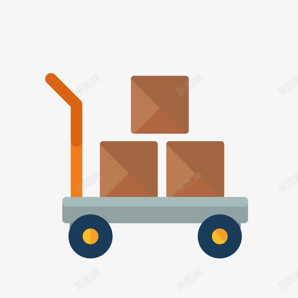灰色拖车png免抠素材_88icon https://88icon.com 商务 圆角 扁平化 拖车 方形 灰色 物流 运输