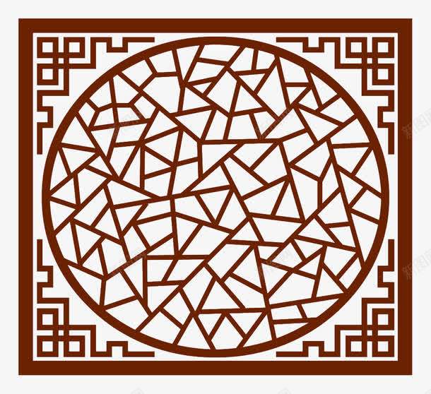 古窗png免抠素材_88icon https://88icon.com 中国风 古窗 朱红色