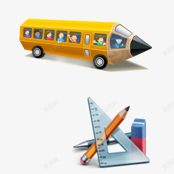 幼儿png免抠素材_88icon https://88icon.com 上学去 幼儿 直尺 铅笔