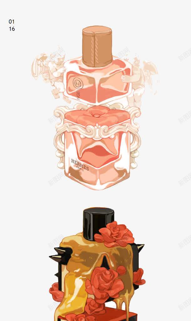 香水瓶png免抠素材_88icon https://88icon.com 卡通 卡通插画 手绘 香水瓶