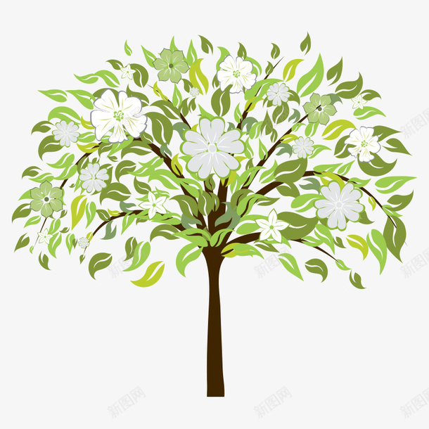 树树木木png免抠素材_88icon https://88icon.com 四季树 木 树 树木 树林 植物 生物世界 白色 绿叶 花 花朵 花草树