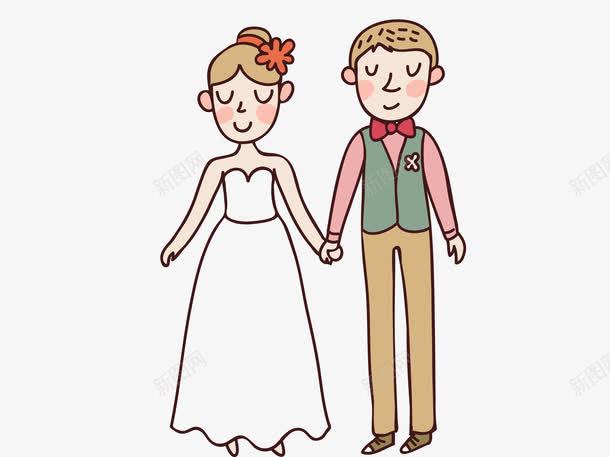 卡通手绘情侣png免抠素材_88icon https://88icon.com 卡通 婚纱 情侣