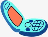 手绘蓝色卡通手机png免抠素材_88icon https://88icon.com 卡通 手机 蓝色