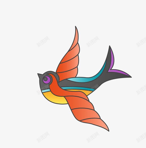 卡通燕子纹身矢量图ai免抠素材_88icon https://88icon.com 卡通 燕子 矢量图 纹身 黑色燕子
