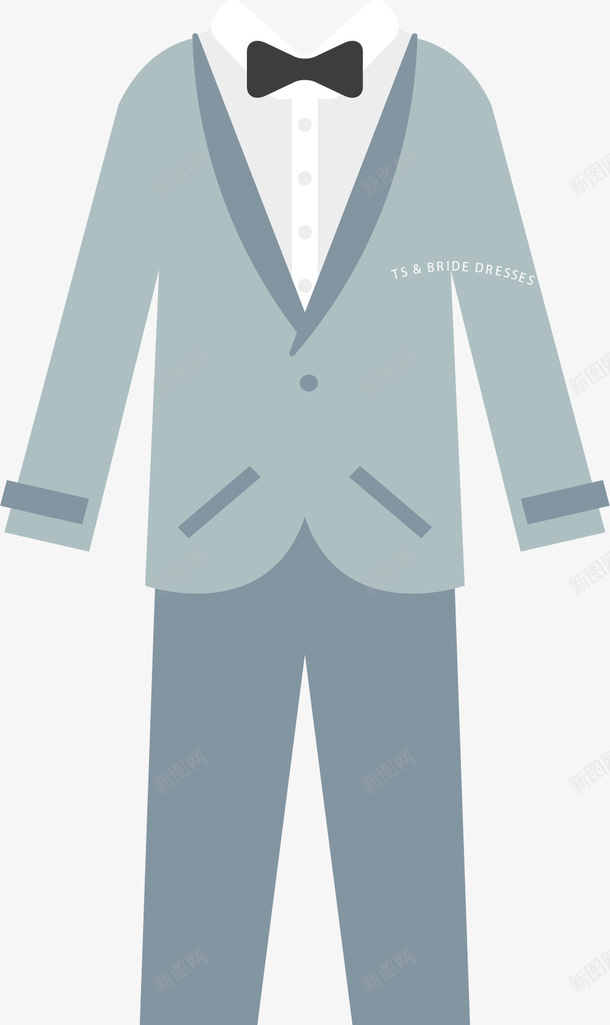 淡蓝色礼服矢量图ai免抠素材_88icon https://88icon.com 正装 淡蓝色 男士正装 男士礼服 男礼服 礼服 矢量图