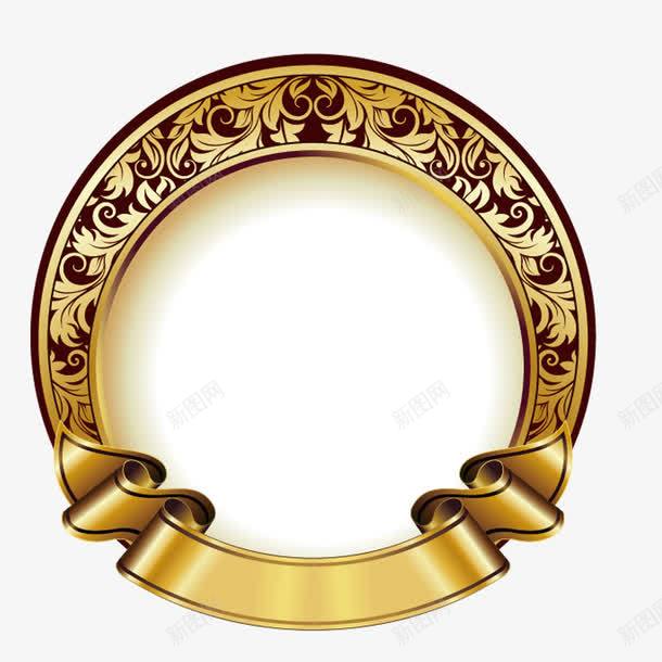 皇家花纹圆形辉煌png免抠素材_88icon https://88icon.com 免扣图 圆形 皇家花纹 黄色