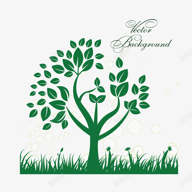绿色的树矢量图eps免抠素材_88icon https://88icon.com 叶子 树 草地 矢量图