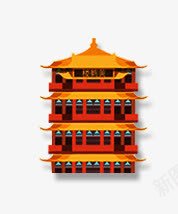 古典塔楼psd免抠素材_88icon https://88icon.com 中国风 古典 楼
