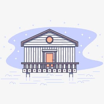 云端上的一栋有走廊的木制建筑png免抠素材_88icon https://88icon.com 云端 建筑 木制 走廊